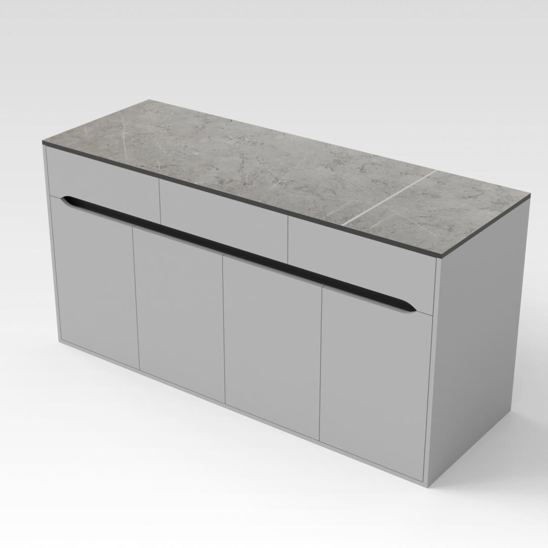 Light Gray & Black Shoe Cabinet