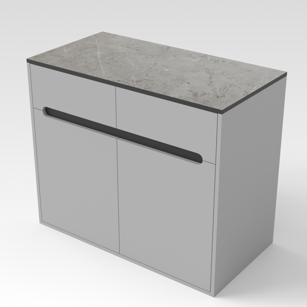 Light Gray & Brown Stone Shoe Cabinet