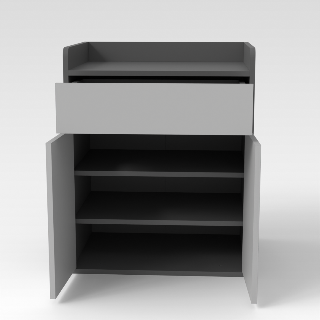 Sky Gray & Light Gray Shoe Cabinet