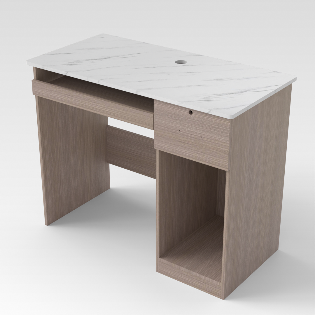 Morandi Gray & Marble Computer Desk