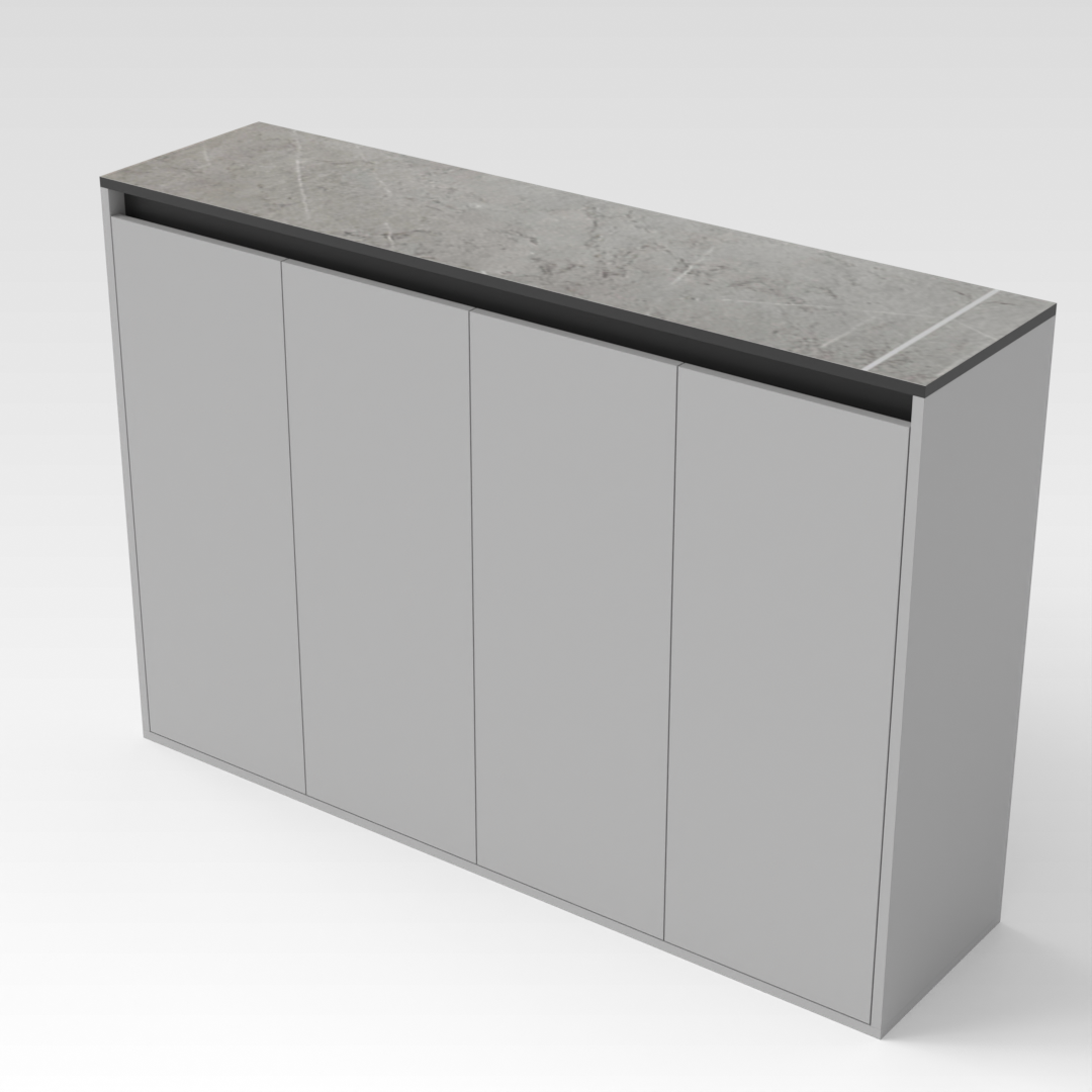 Light Gray & Black Shoe Cabinet