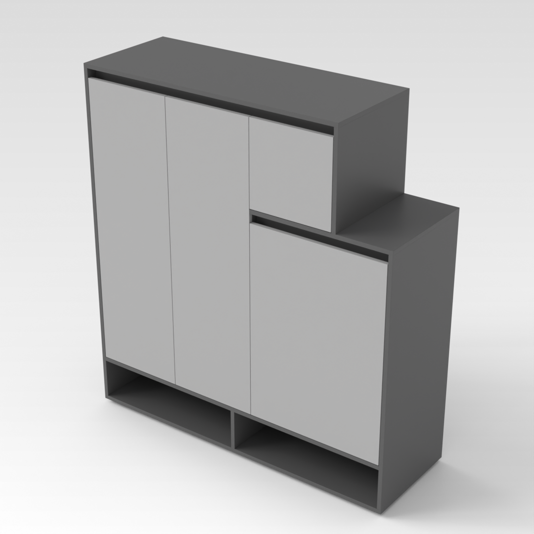 Sky Gray & Light Gray Shoe Cabinet