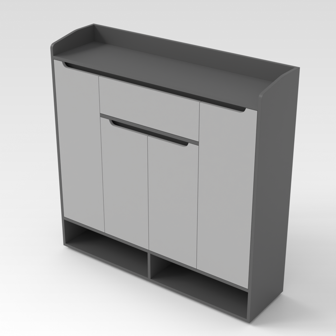 Sky Gray & Light Gray Shoe Cabinet