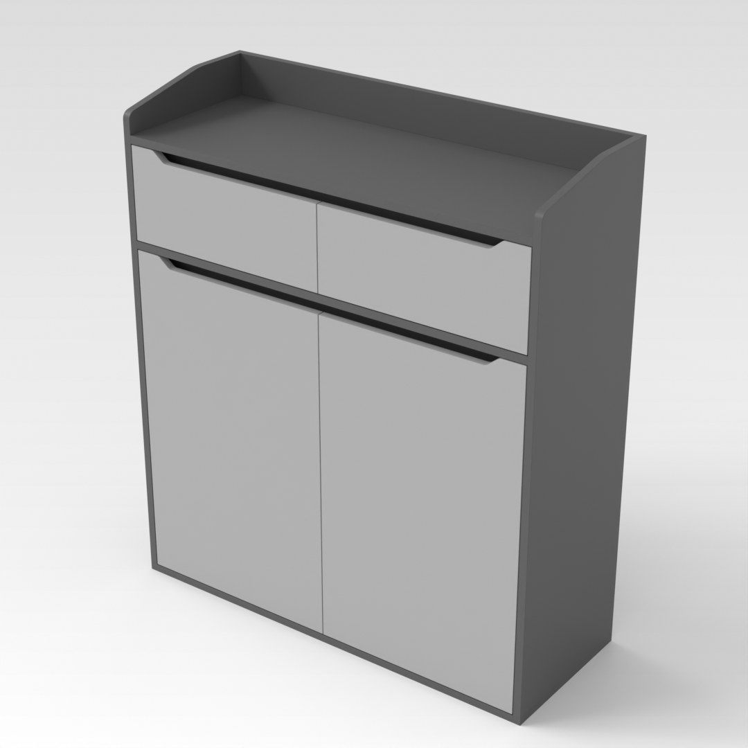 Sky Gray & Light Gray Shoe Cabinet