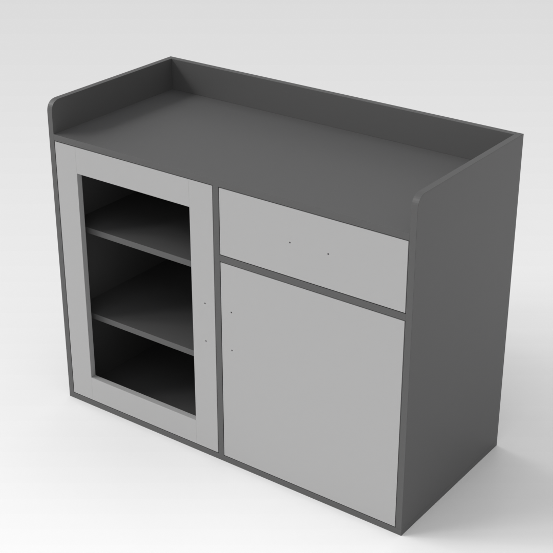 Sky Gray & Light Gray Sideboard