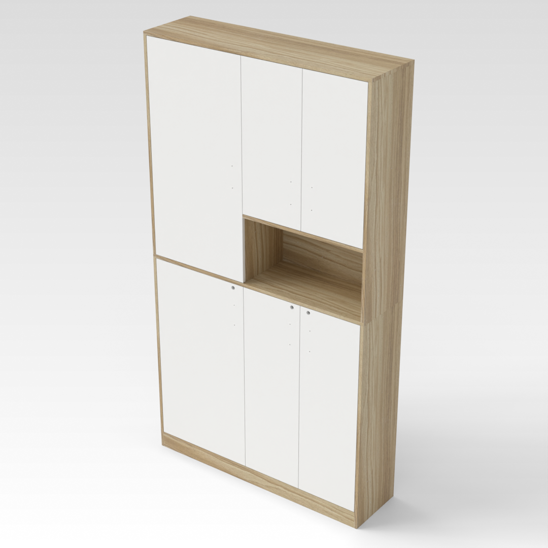 Country Oak & Warm White Shoe Cabinet