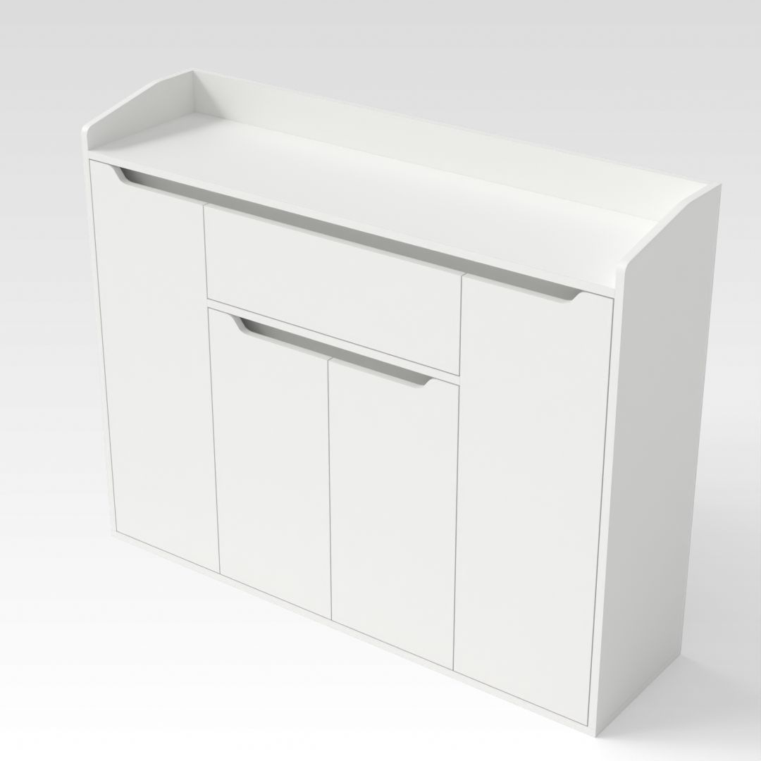 Warm White Shoe Cabinet