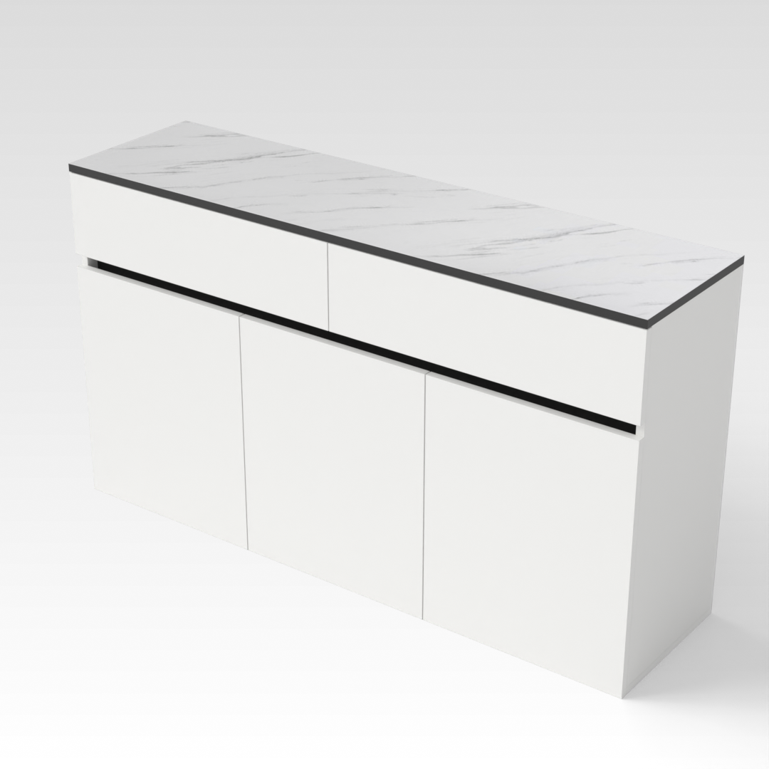Warm White & Black Shoe Cabinet