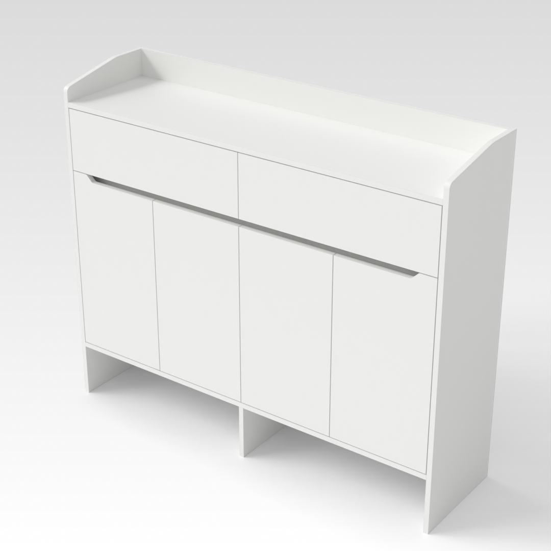 Warm White Shoe Cabinet