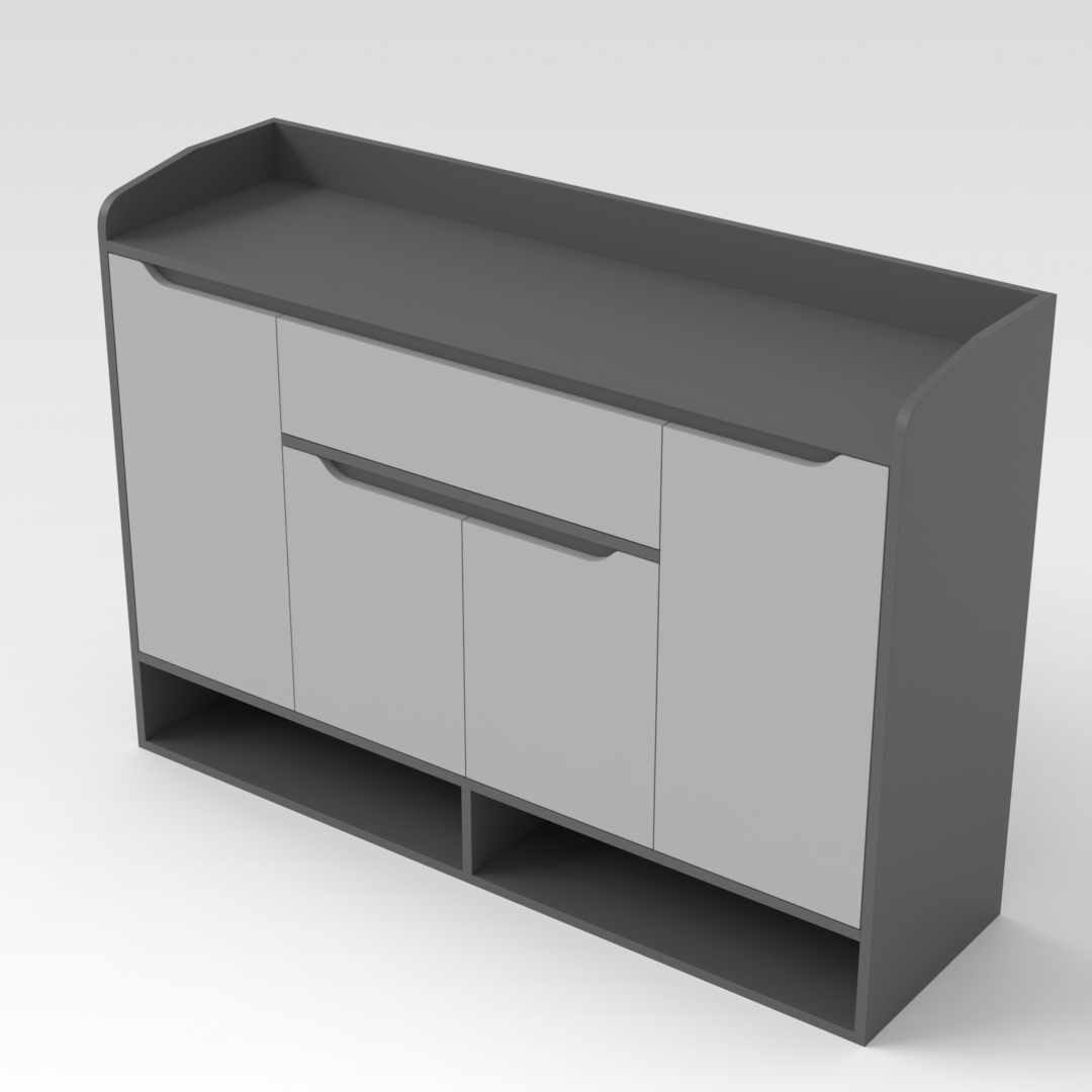 Sky Gray & Light Gray Shoe Cabinet