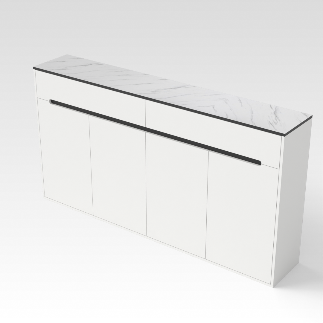 Warm White & Black Shoe Cabinet