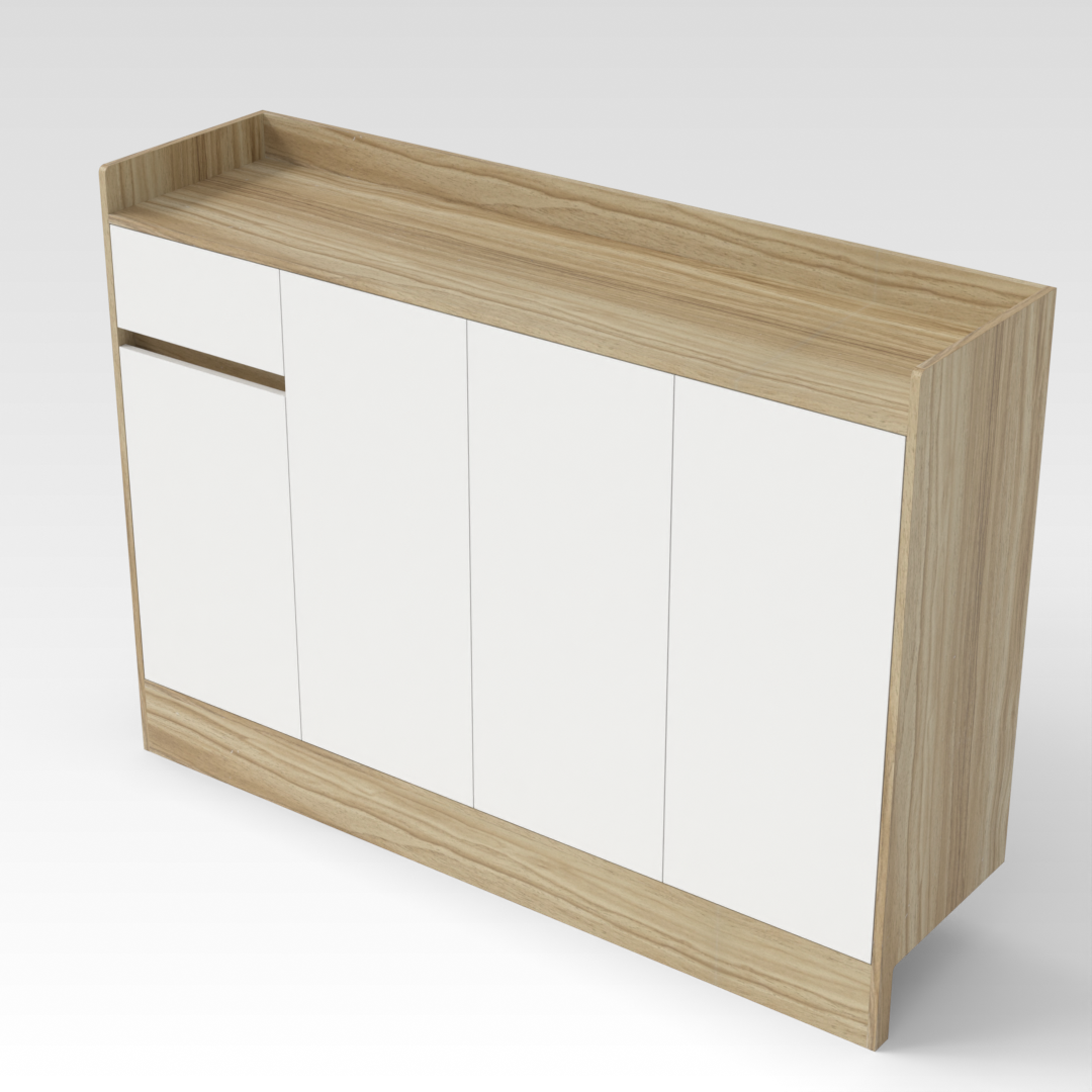 Country Oak & Warm White Shoe Cabinet