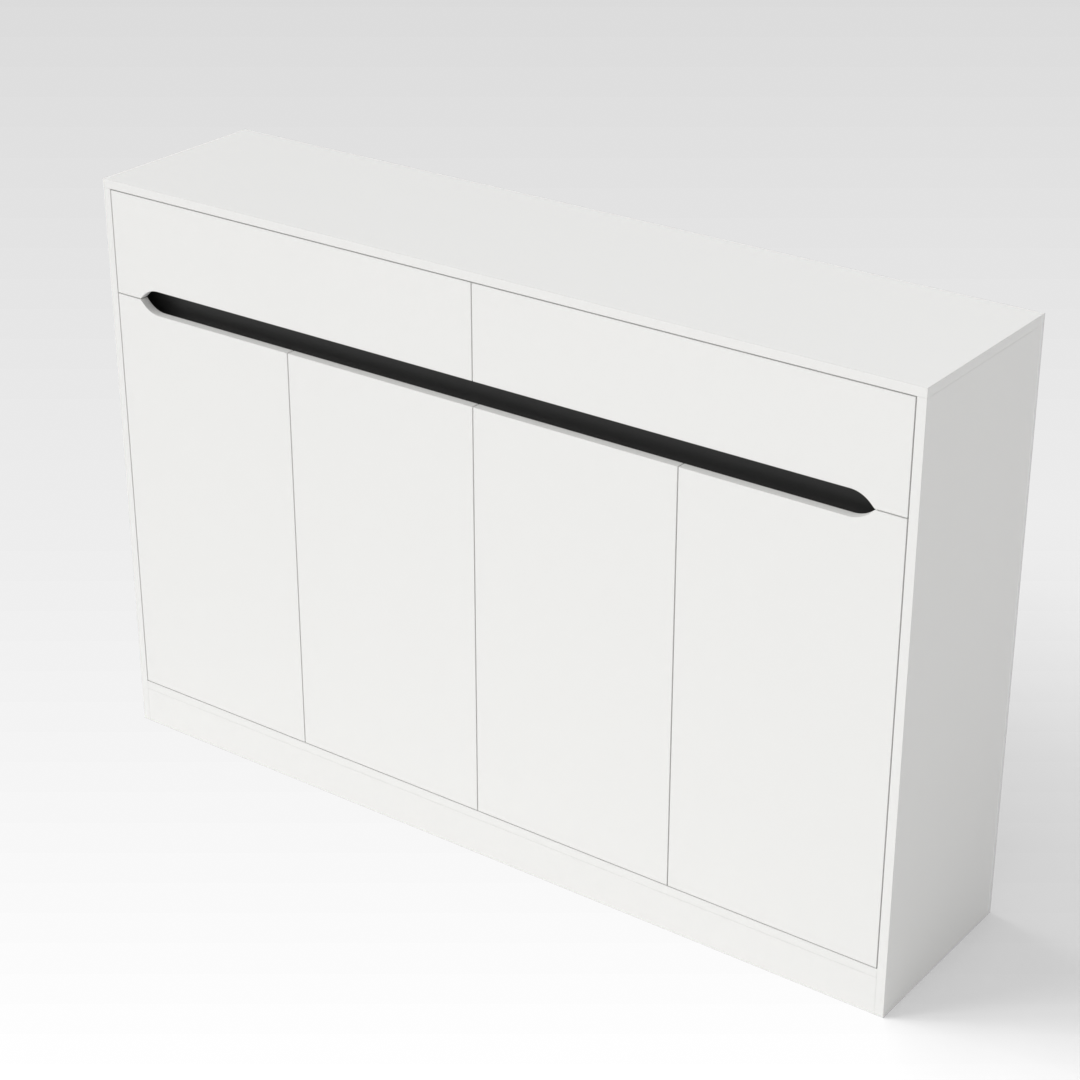 Warm White & Warm White Top Shoe Cabinet