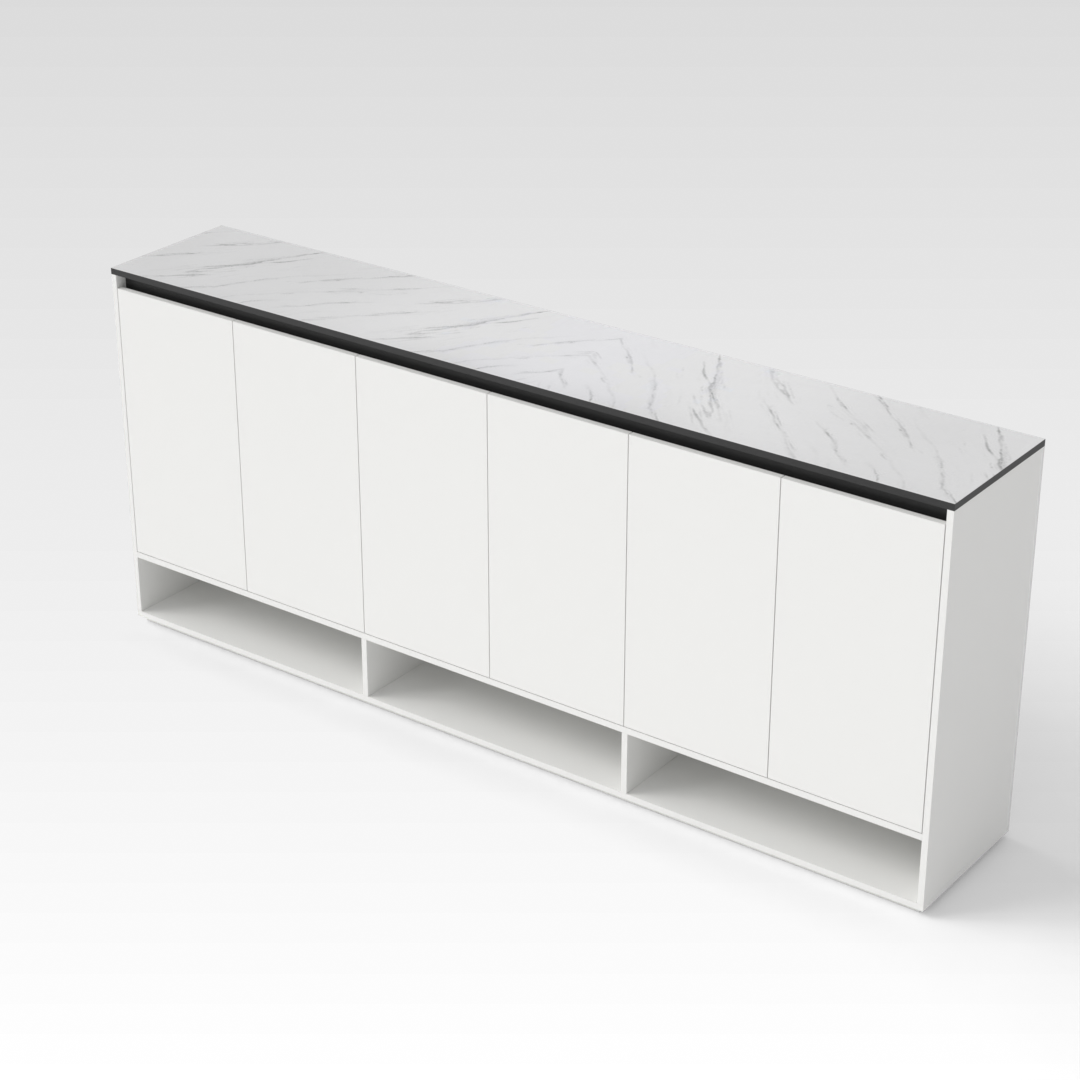 Warm White & Black Shoe Cabinet