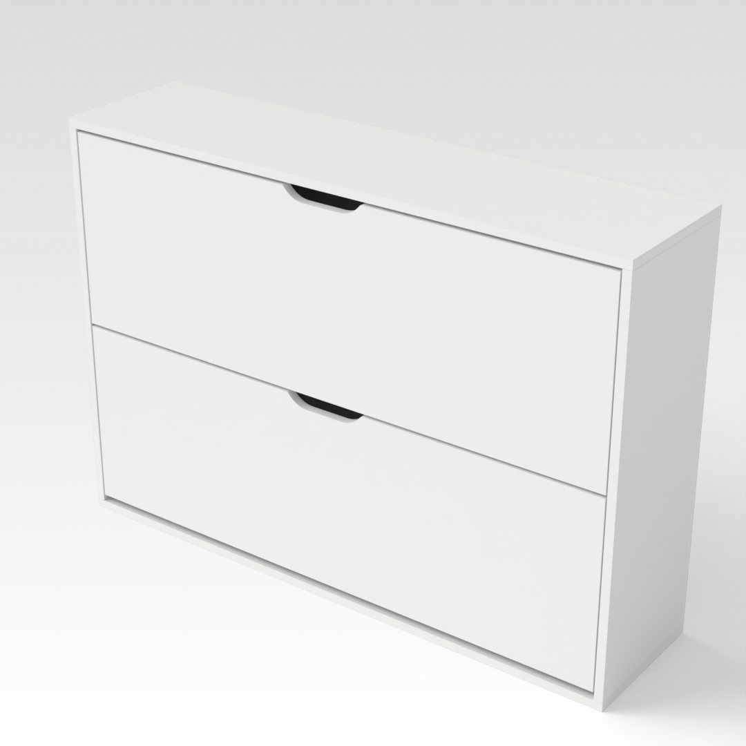 Warm White & Black Shoe Cabinet