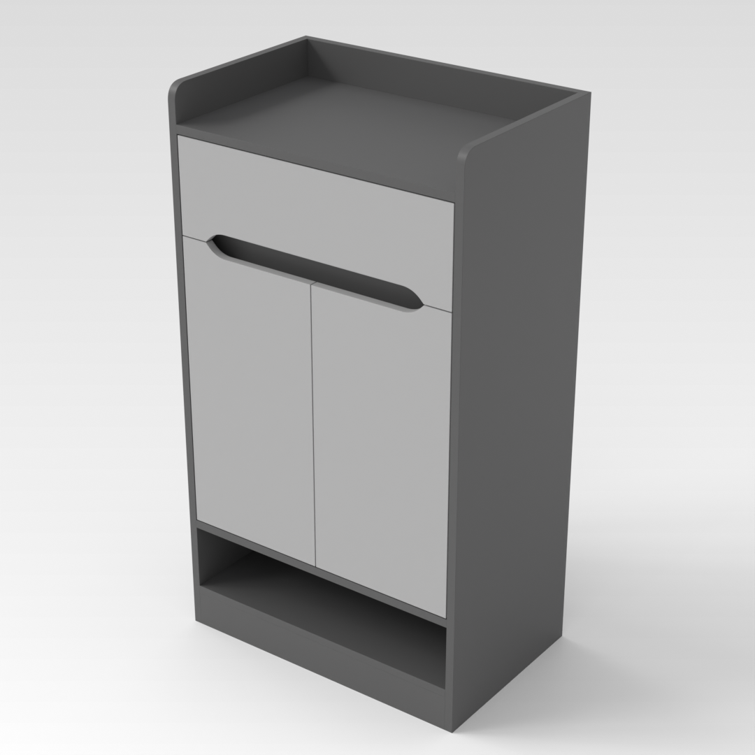 Sky Gray & Light Gray Shoe Cabinet