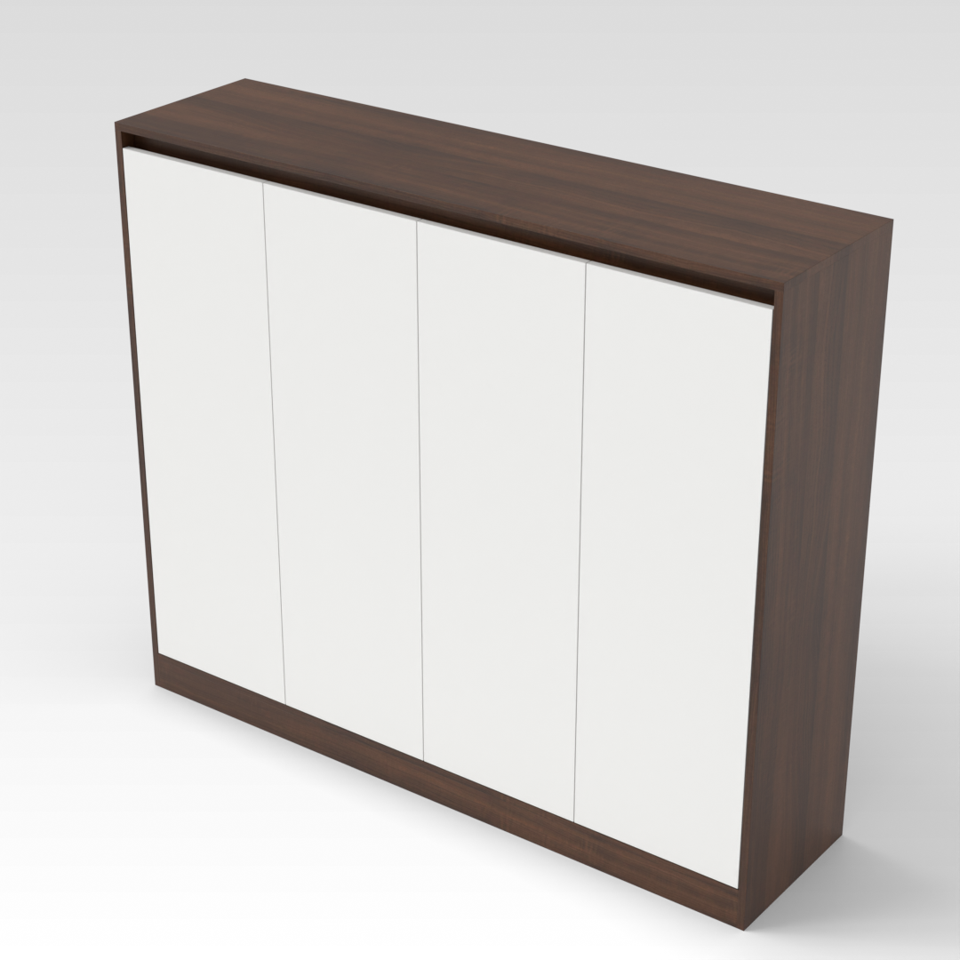 Prairie Oak & Warm White Shoe Cabinet