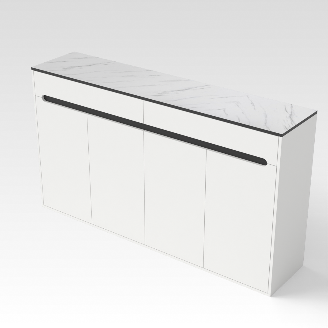 Warm White & Black Shoe Cabinet