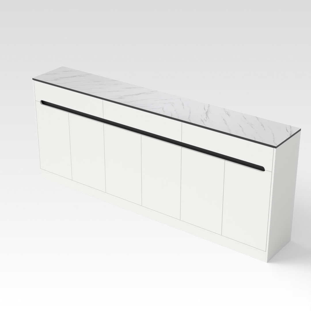 Warm White & White Marble Shoe Cabinet