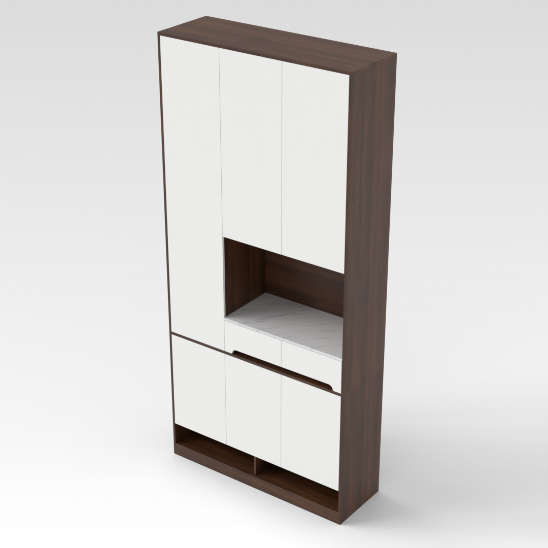 Prairie Oak & Warm White Shoe Cabinet