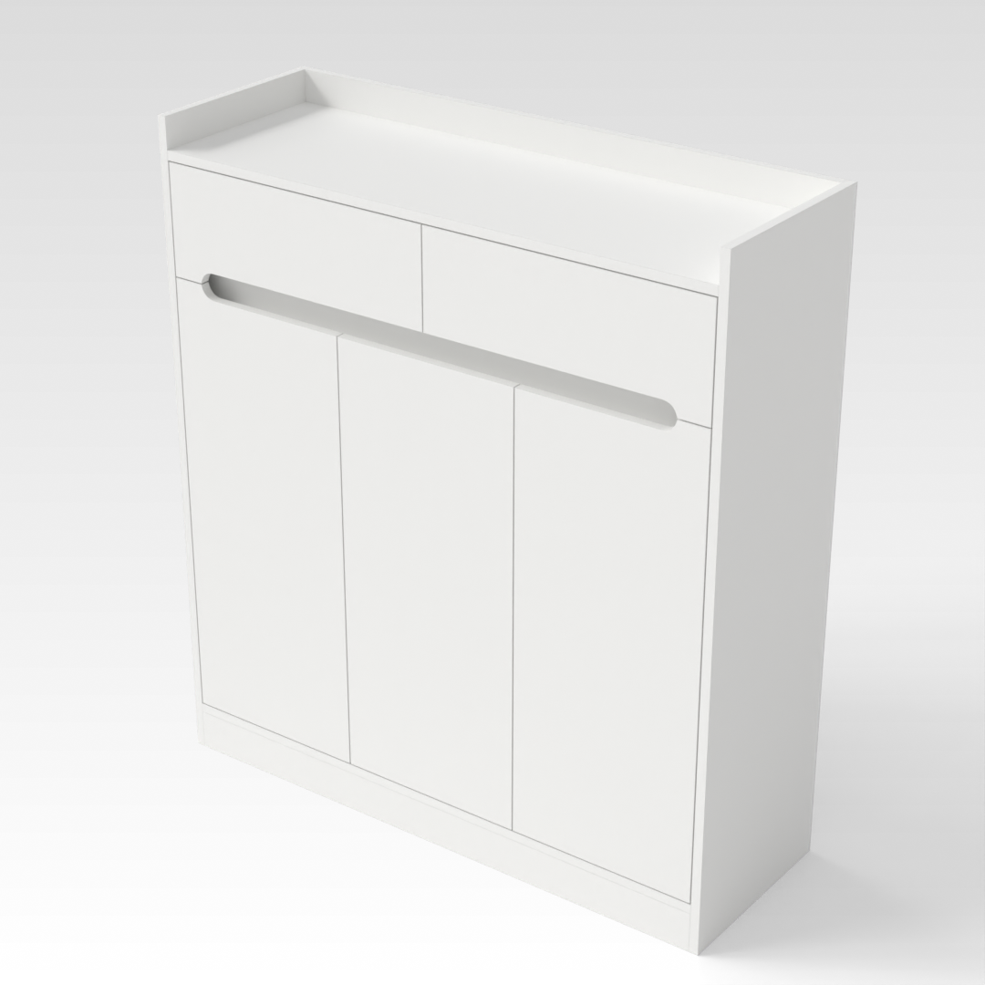 Warm White Shoe Cabinet
