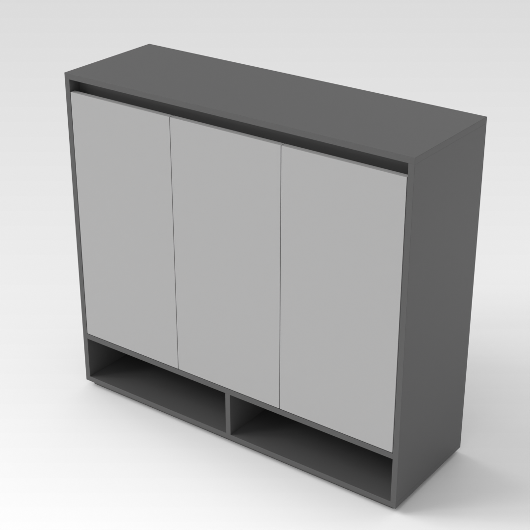 Sky Gray & Light Gray Shoe Cabinet