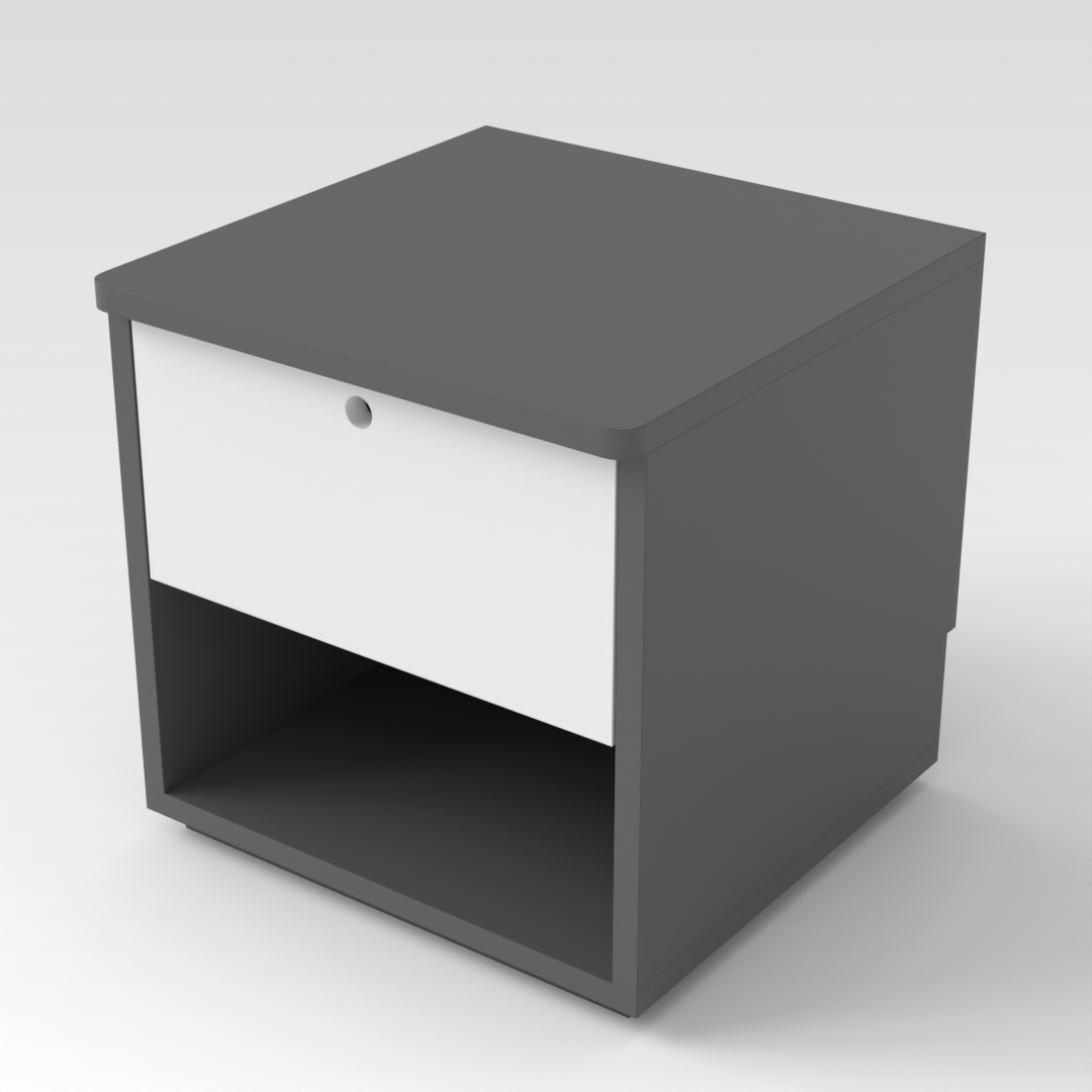 Sky Gray & Warm White Shoe Bench