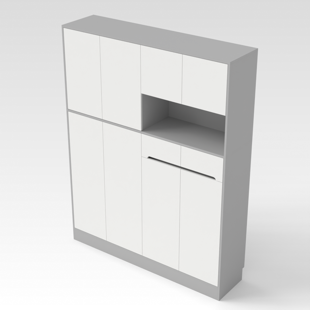 Light Gray & Warm White Shoe Cabinet