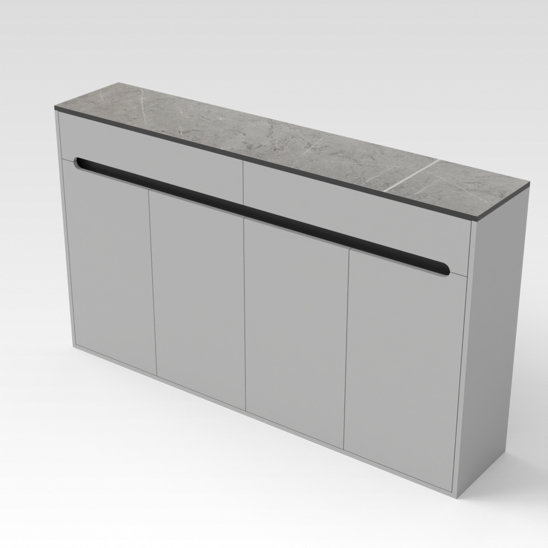 Light Gray & Black Shoe Cabinet