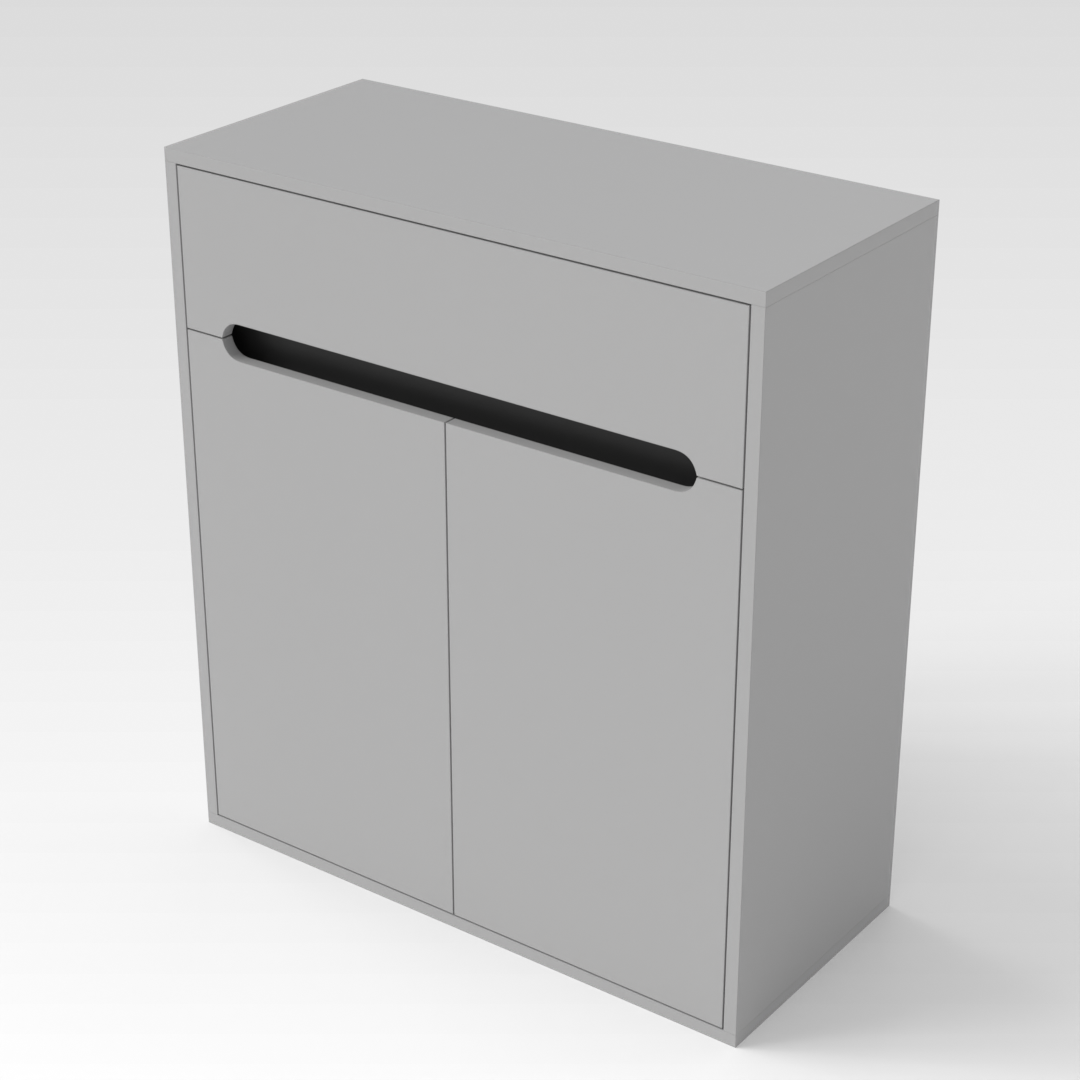 Light Gray & Black Shoe Cabinet