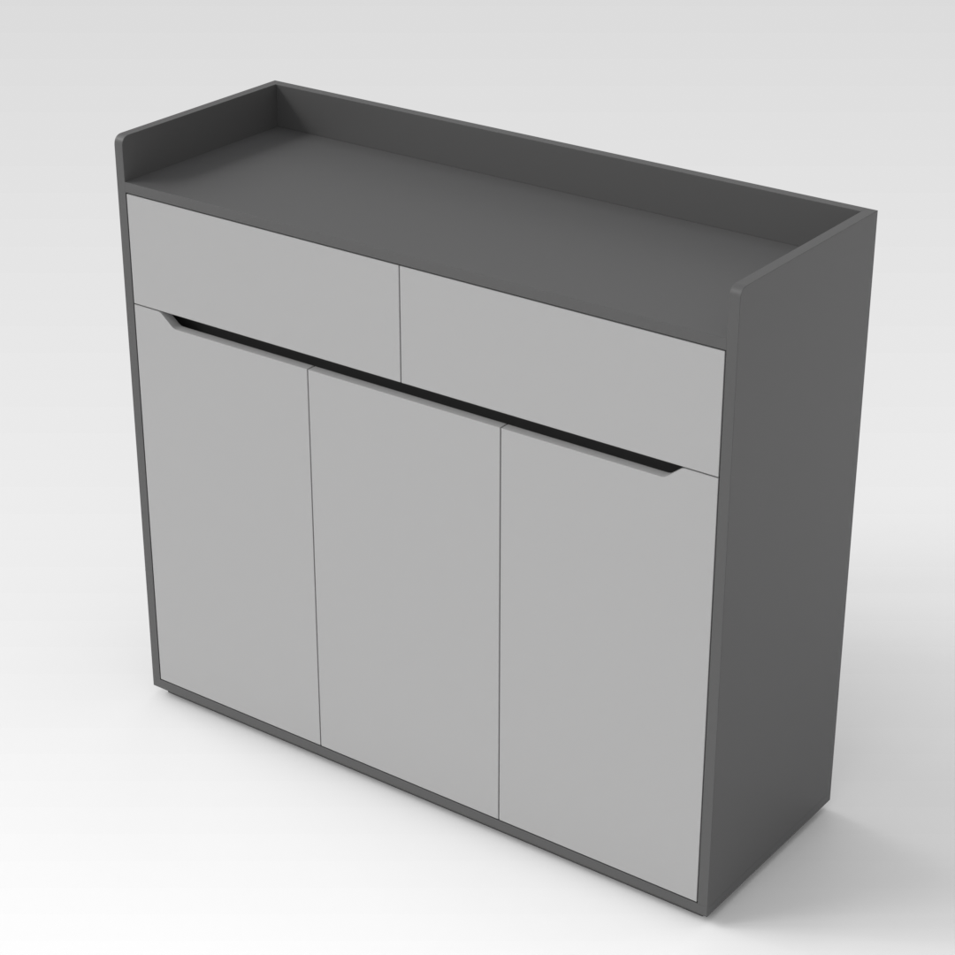 Sky Gray & Light Gray Shoe Cabinet