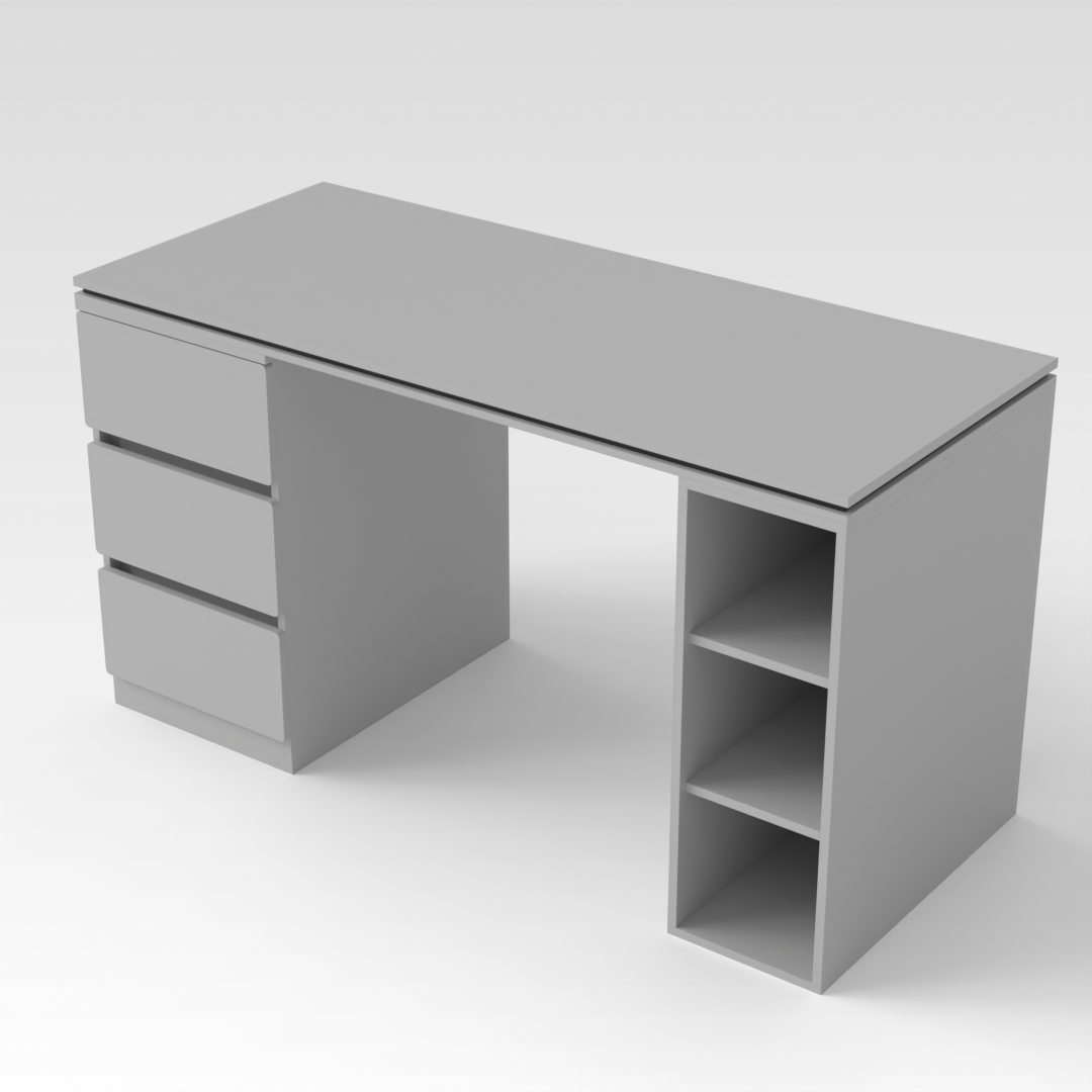 Light Gray & Black Office Desk