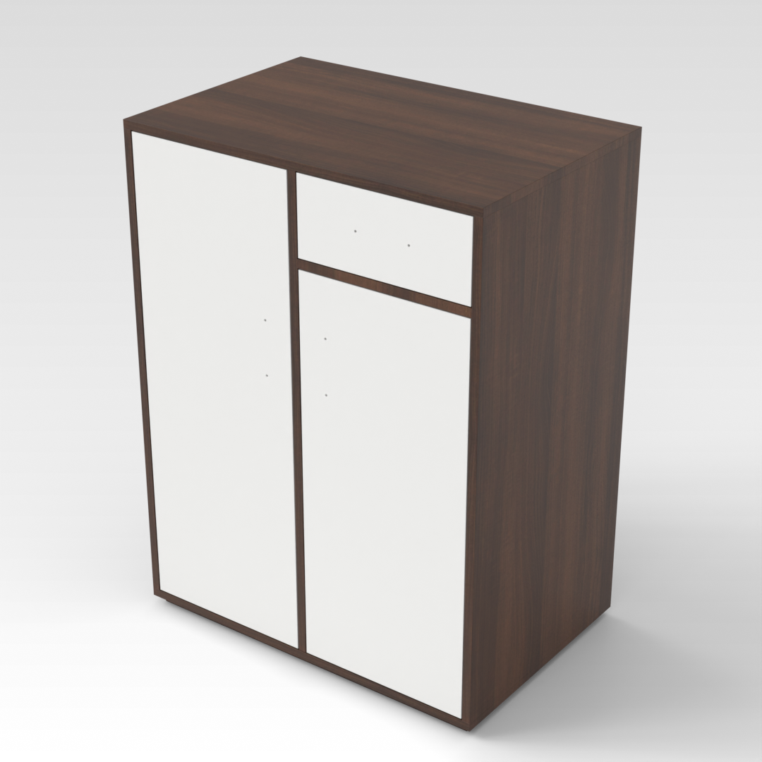 Prairie Oak & Warm White Shoe Cabinet