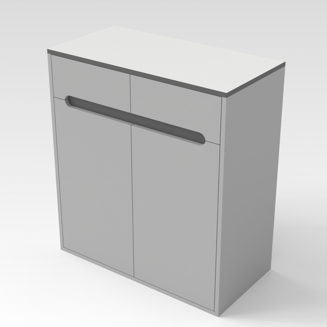Light Gray & Warm White Shoe Cabinet