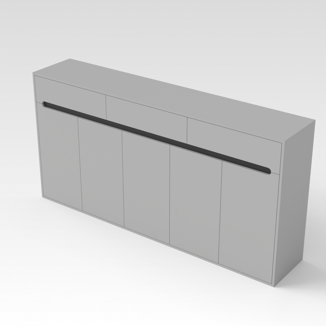Light Gray & Black Shoe Cabinet