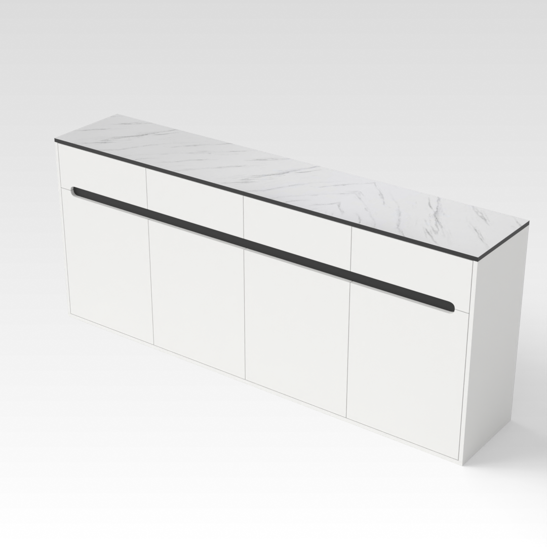 Warm White & Black Shoe Cabinet