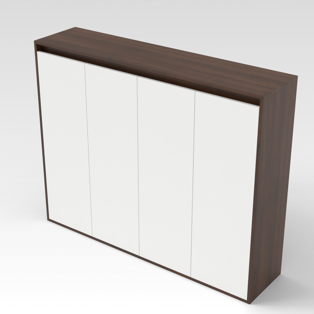 Prairie Oak & Warm White Shoe Cabinet