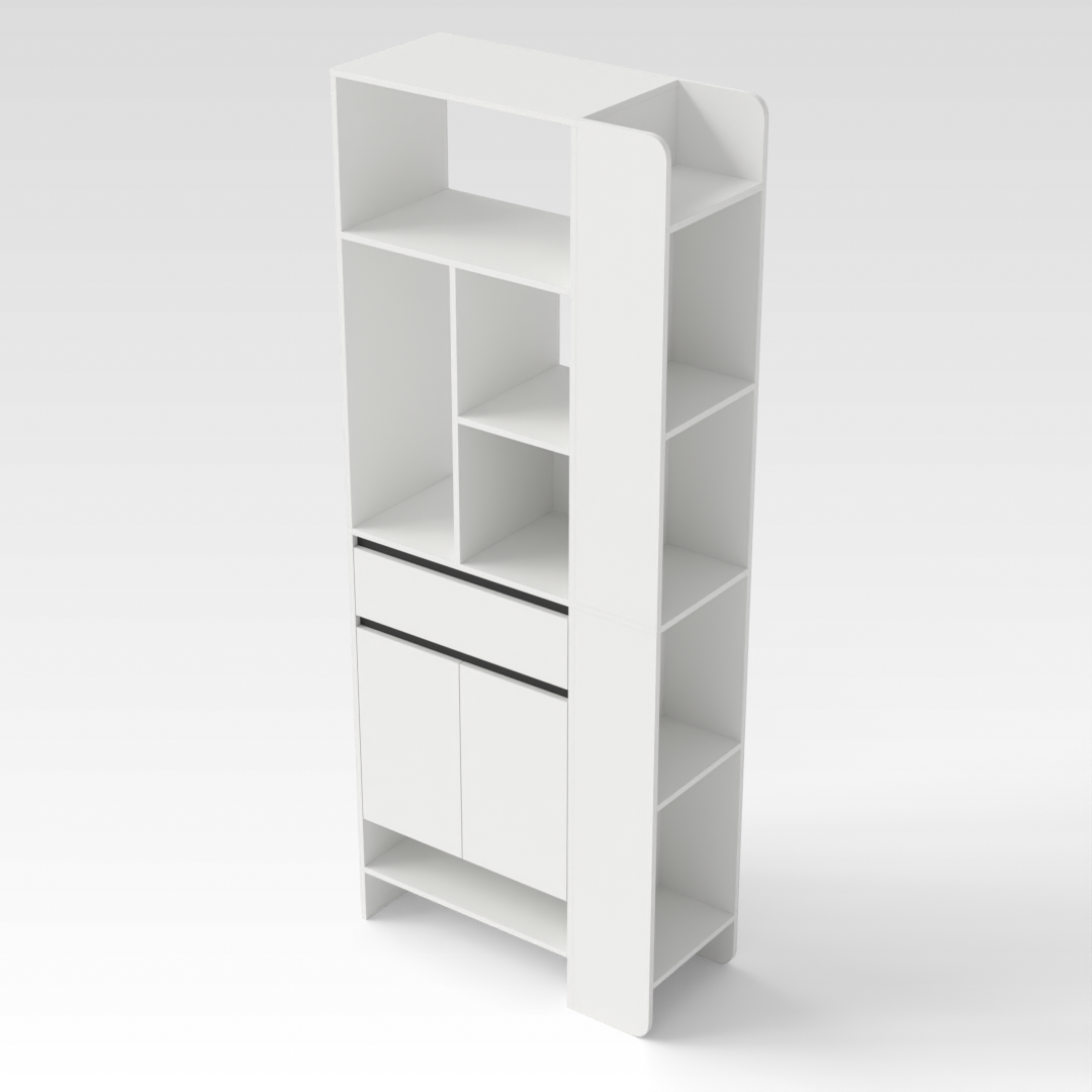 Warm White & Black Shoe Cabinet