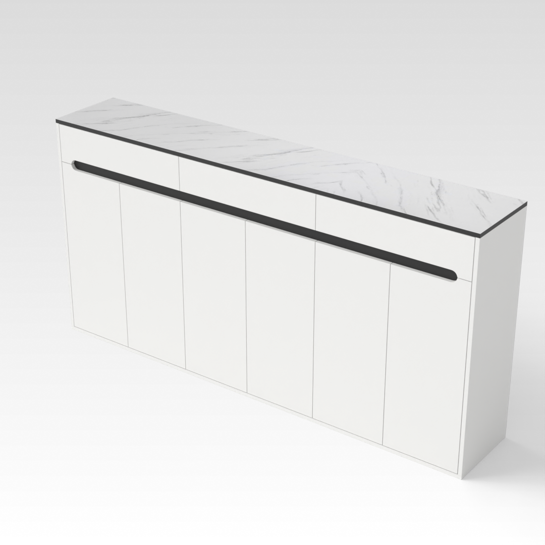 Warm White & Black Shoe Cabinet