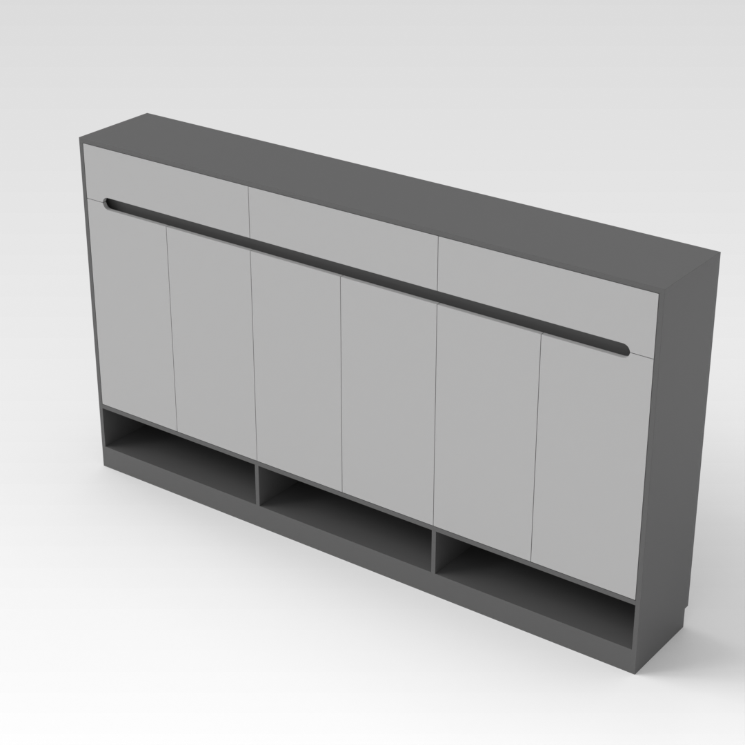 Sky Gray & Light Gray Shoe Cabinet