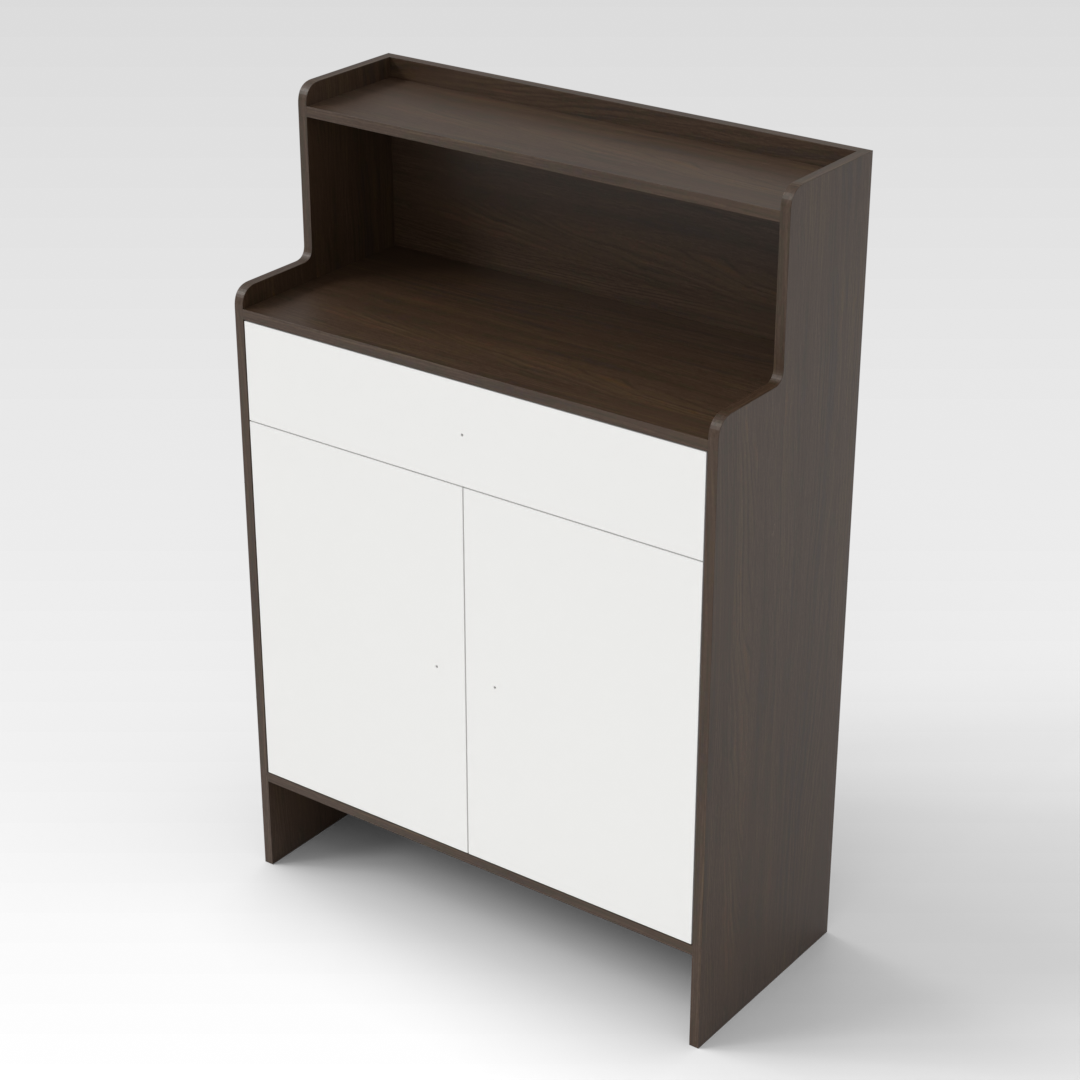 Amber Walnut & Warm White Shoe Cabinet