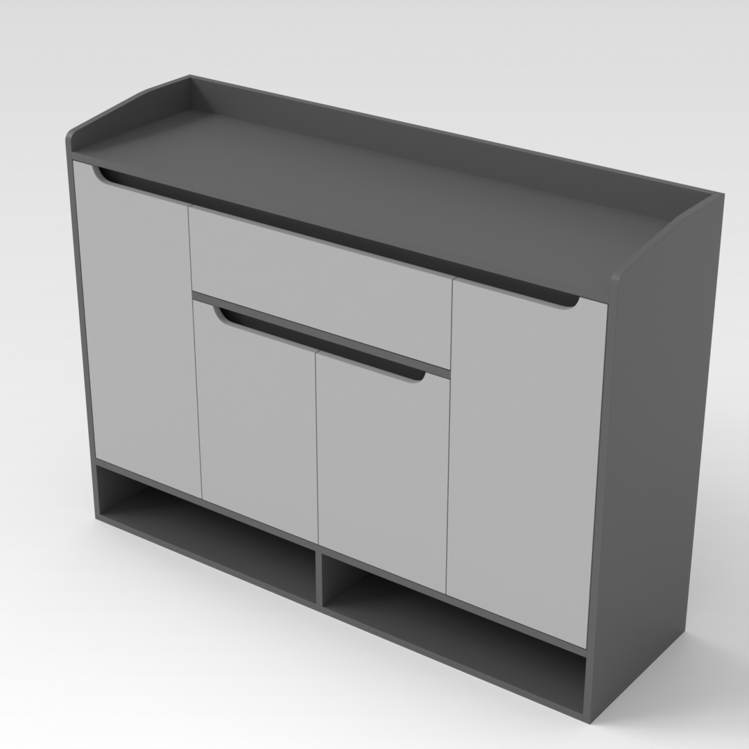 Sky Gray & Light Gray Shoe Cabinet