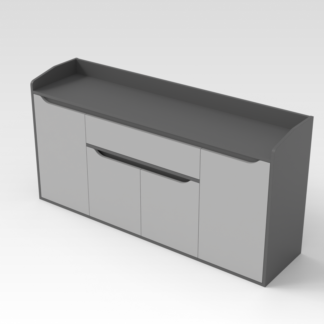 Sky Gray & Light Gray Shoe Cabinet