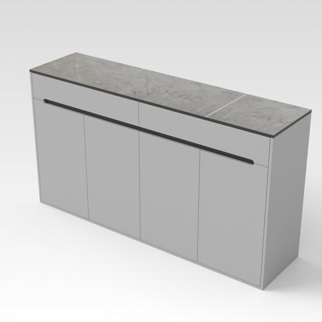 Light Gray & Black Shoe Cabinet