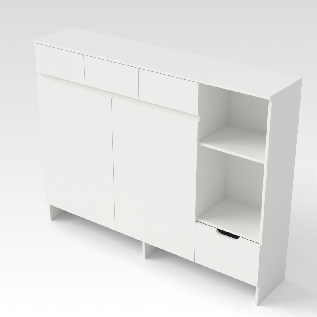Warm White Shoe Cabinet