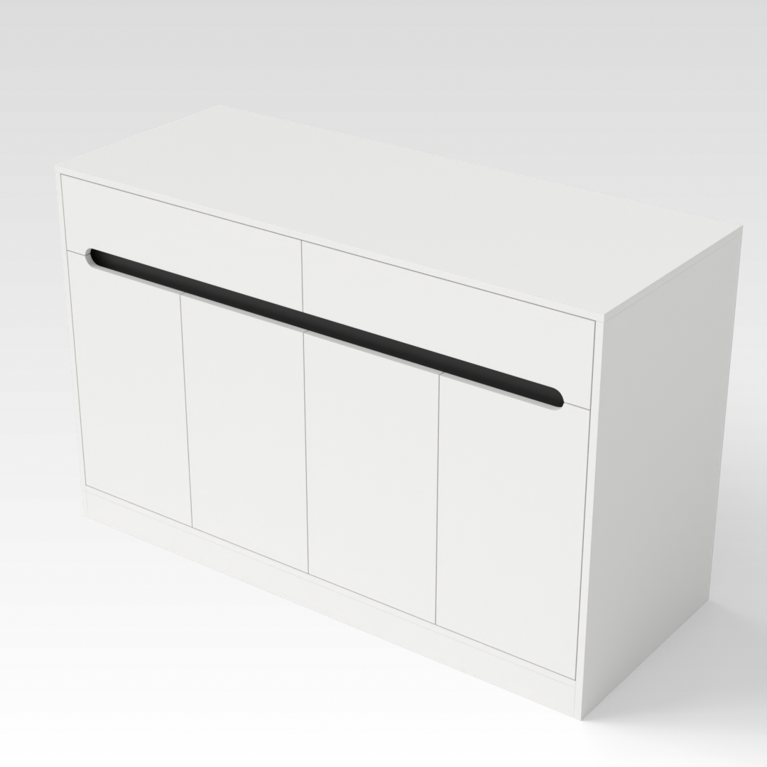 Warm White & Black Shoe Cabinet