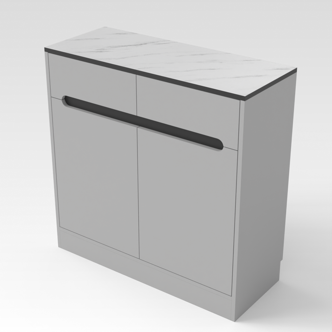Light Gray & Black Shoe Cabinet