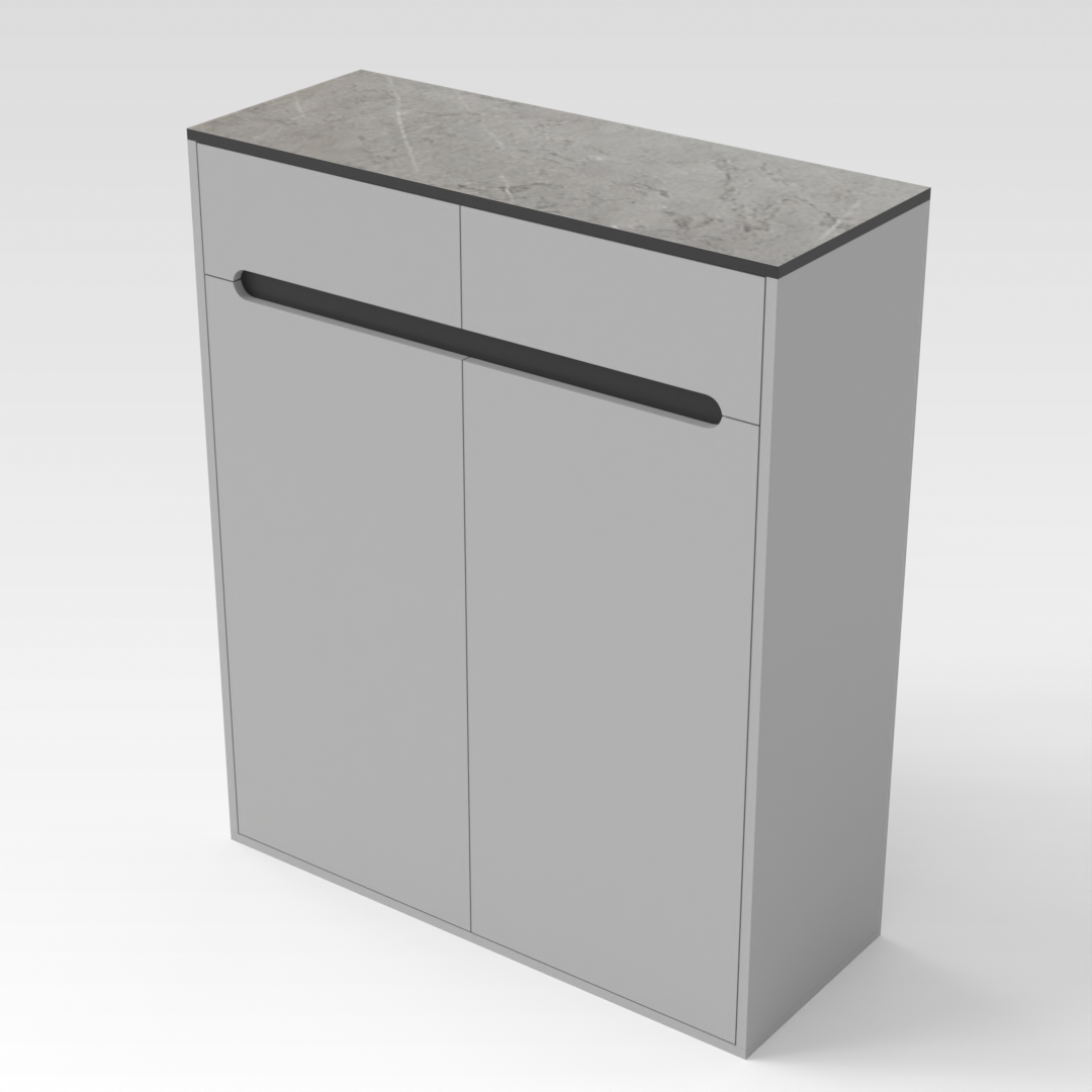 Light Gray & Black Shoe Cabinet