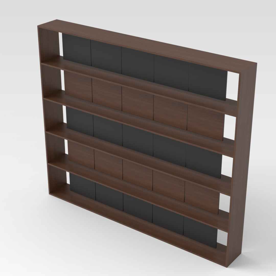 Walnut & Black Bookshelf