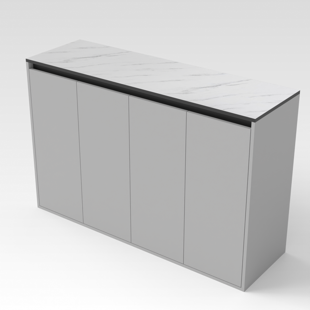 Light Gray & Black Shoe Cabinet